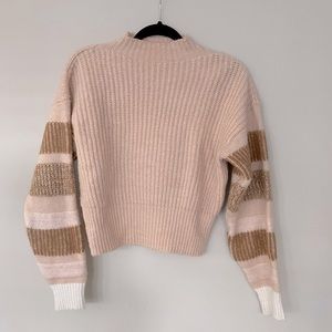 EVERYTHING $6/Topshop Cropped Striped Sleeve Sweater